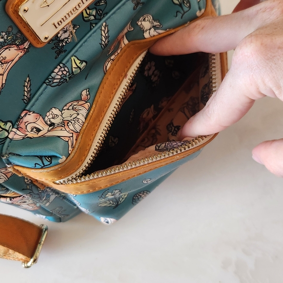 Disney Loungefly Blue Floral Mini Backpack - Picture 7 of 7